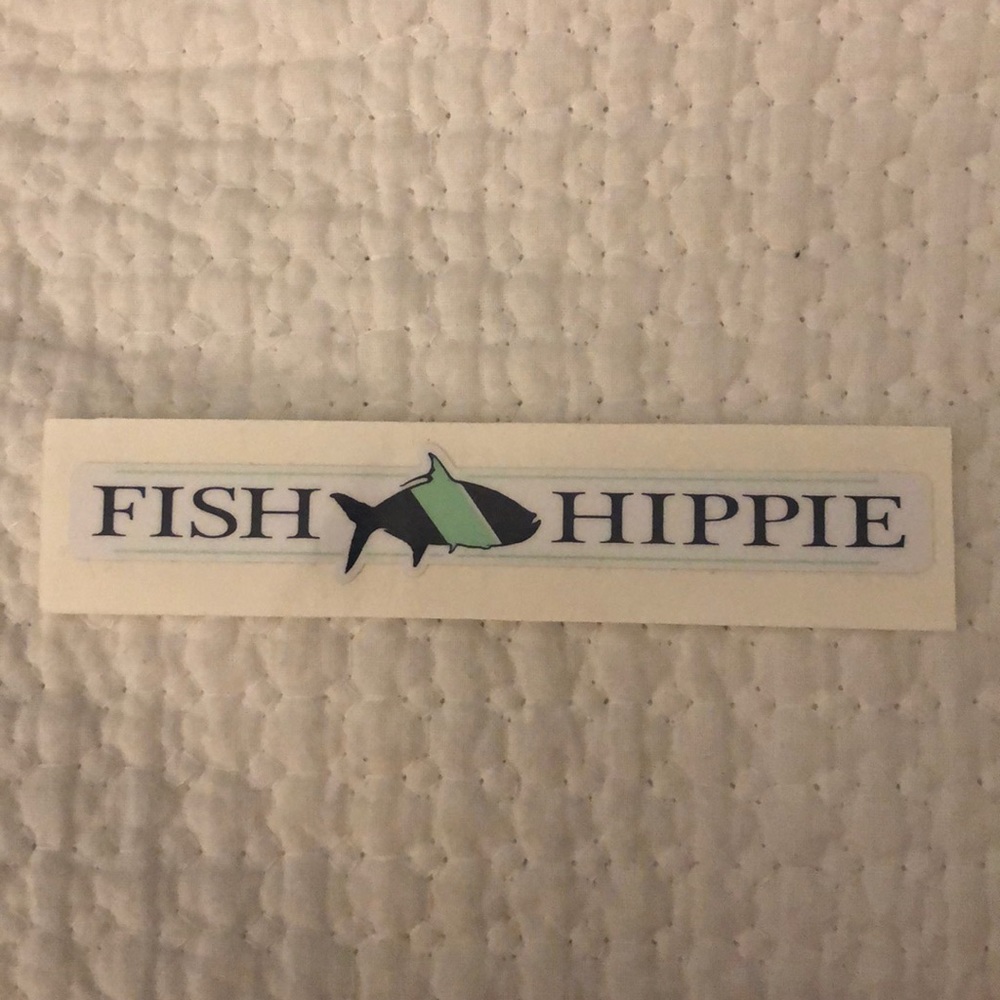 White fish hippie sticker